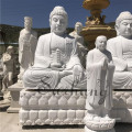 Hot sale high polished large white marble praying buddha statue for religious
